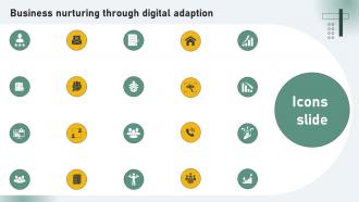 Icons Slide Business Nurturing Through Digital Adaption