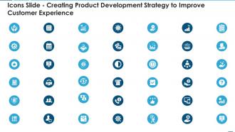 Icons slide creating product development strategy to improve customer experience