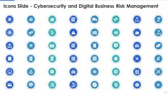 Icons slide cybersecurity and digital business risk management