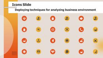 Icons Slide Deploying Techniques For Analyzing Business Environment