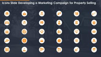 Icons slide developing a marketing campaign for property selling