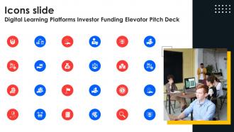 Icons Slide Digital Learning Platforms Investor Funding Elevator Pitch Deck