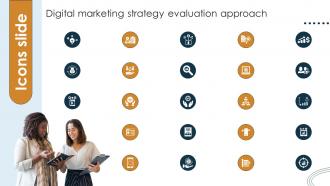 Icons Slide Digital Marketing Strategy Evaluation Approach Ppt Infographic Template Backgrounds