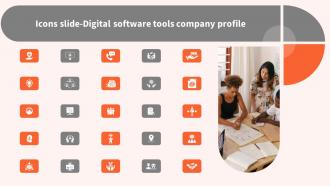 Icons Slide Digital Software Tools Company Profile Ppt File Infographics