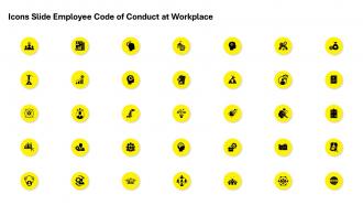 Icons Slide Employee Code Of Conduct At Workplace Ppt Icon Elements