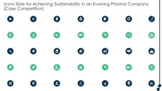Icons Slide For Achieving Sustainability In An Evolving Pharma Company Case Competition