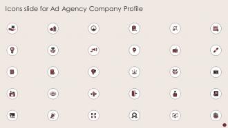 Icons Slide For Ad Agency Company Profile Ppt Summary Graphic Tips
