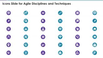 Icons slide for agile disciplines and techniques