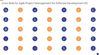 Icons slide for agile project management for software development it