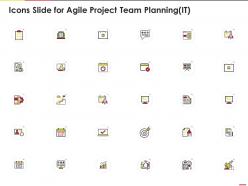 Icons slide for agile project team planning it ppt powerpoint presentation file files