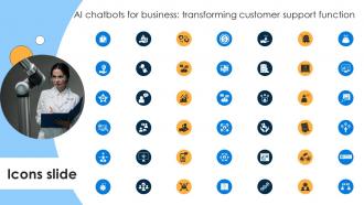 Icons Slide For AI Chatbots For Business Transforming Customer Support Function AI SS V
