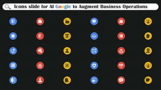 Icons Slide For AI Google To Augment Business Operations AI SS V