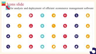 Icons Slide For Analysis And Deployment Of Efficient Ecommerce Management Software