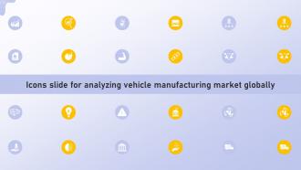Icons Slide For Analyzing Vehicle Manufacturing Market Globally