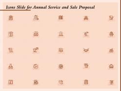 Icons slide for annual service and sale proposal ppt powerpoint presentation model files