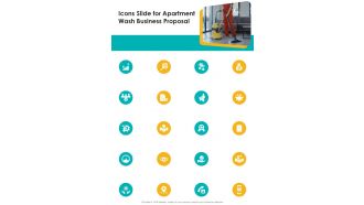 Icons Slide For Apartment Wash Business Proposal One Pager Sample Example Document