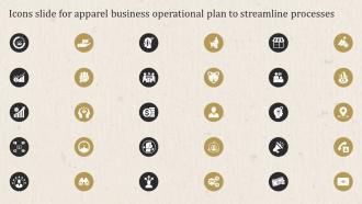 Icons Slide For Apparel Business Operational Plan To Streamline Processes