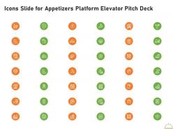 Icons slide for appetizers platform elevator pitch deck