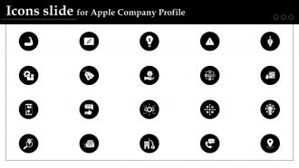 Icons Slide For Apple Company Profile Apple Company Profile Ppt Icons CP SS