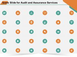 Icons slide for audit and assurance services ppt powerpoint presentation slides topics