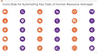 Icons Slide For Automating Key Tasks Of Human Resource Manager