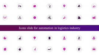 Icons Slide For Automation In Logistics Industry Ppt Show Sample