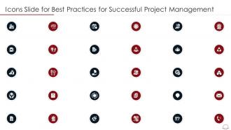 Icons Slide For Best Practices For Successful Project Management