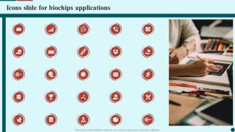 Icons Slide For Biochips Applications Ppt Powerpoint Presentation Show Example File