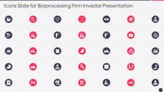 Icons slide for bioprocessing firm investor presentation