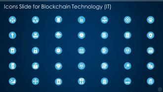Icons slide for blockchain technology it