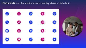 Icons Slide For Blue Studios Investor Funding Elevator Pitch Deck