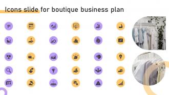Icons Slide For Boutique Business Plan Ppt Infographic Template Background Image BP SS