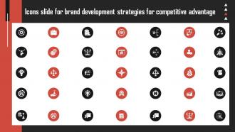 Icons Slide For Brand Development Strategies For Competitive Advantage