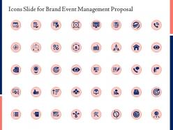 Icons slide for brand event management proposal ppt powerpoint presentation ideas