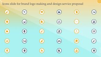 Icons Slide For Brand Logo Making And Design Service Proposal