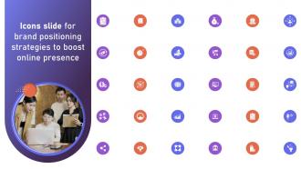 Icons Slide For Brand Positioning Strategies To Boost Online Presence MKT SS V