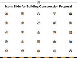 Icons slide for building construction proposal ppt powerpoint presentation file icons