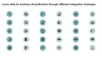 Icons Slide For Business Diversification Through Different Integration Strategies Strategy SS V