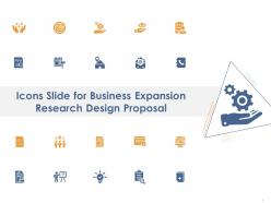 Icons slide for business expansion research design proposal ppt powerpoint portfolio