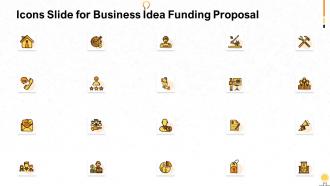 Icons slide for business idea funding proposal