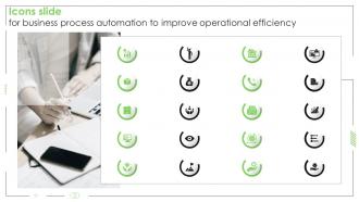 Icons Slide For Business Process Automation To Improve Operational Efficiency