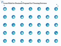 Icons slide for business proposal for cleaning services ppt ideas