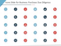 Icons slide for business purchase due diligence ppt designs