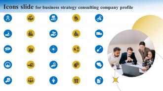 Icons Slide For Business Strategy Consulting Company Profile CP SS V