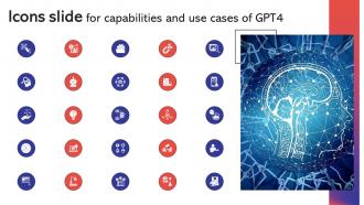Icons Slide For Capabilities And Use Cases Of GPT4 ChatGPT SS V