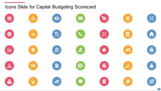 Icons slide for capital budgeting scorecard