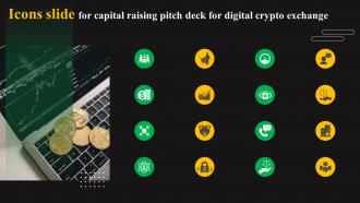 Icons Slide For Capital Raising Pitch Deck For Digital Crypto Exchange