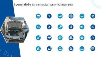 Icons Slide For Car Service Center Business Plan BP SS