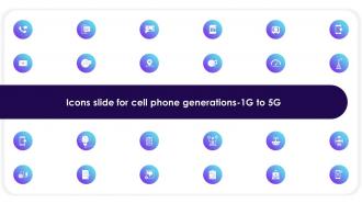 Icons Slide For Cell Phone Generations 1G To 5G Ppt Powerpoint Presentation File Design Ideas