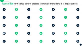 Icons Slide For Change Control Process To Manage Transitions In It Organizations CM SS
